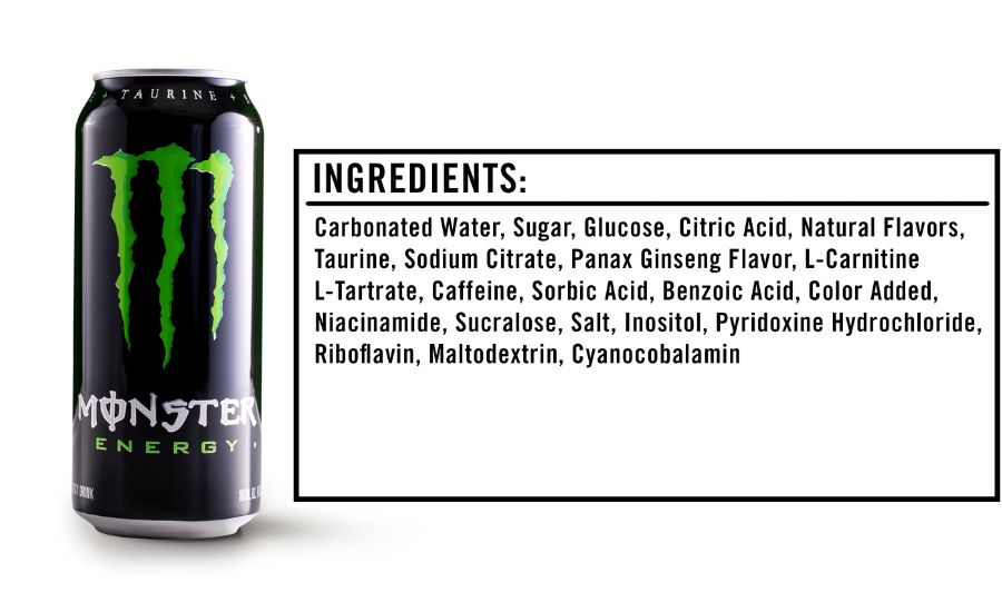 Monster Energy Drink brewed with the power of coffee cups