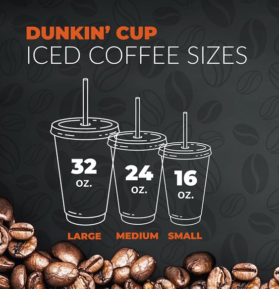 How many Oz is a Large Dunkin iced coffee