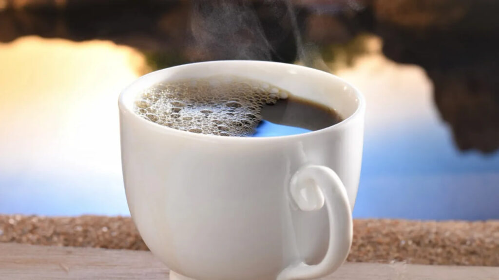 A cup with strong coffee