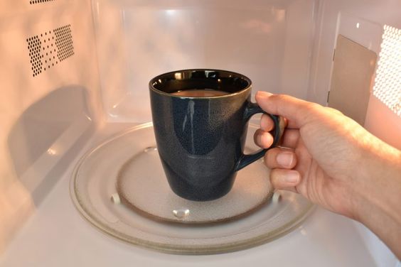 Reheat coffee in microwave