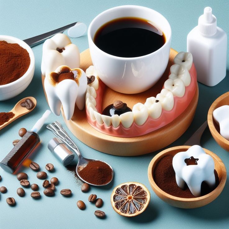 Why do coffee stains appear on teeth?
