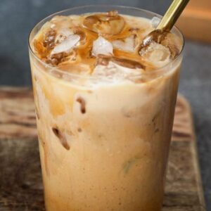 Coffee with ice and cinnamon